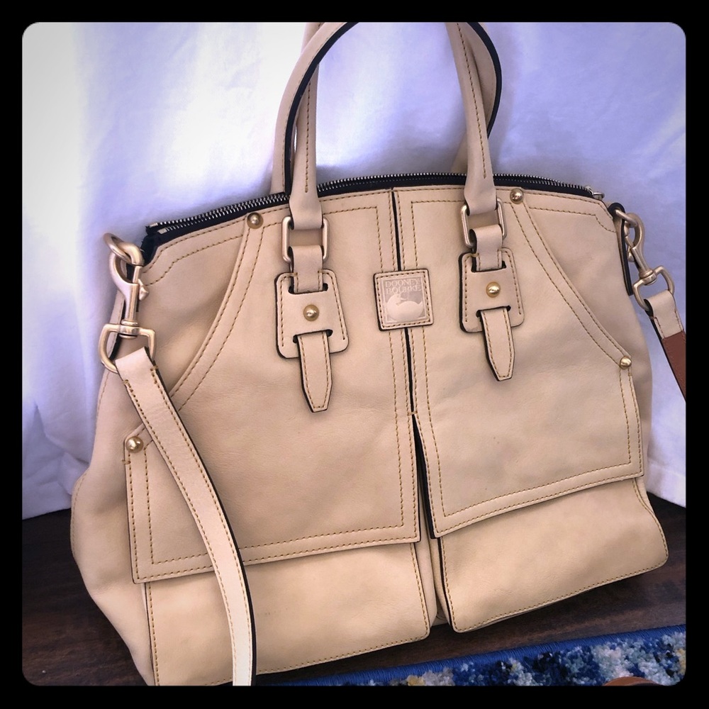 Dooney Clayton Satchel- Bone Colored EUC